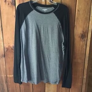 Goodfellow & Co Men's Black & Grey Long Sleeve Pullover Shirt Size L Super Soft